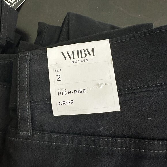 NWT White House Black Market Pants Black 2 High Rise Utility Crop Cargo Ankle - Picture 7 of 11